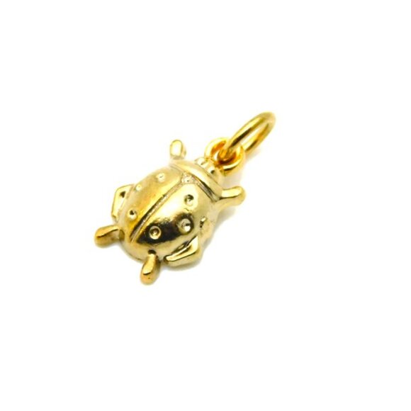 14K Lady Bug Yellow Gold Pendant Charm